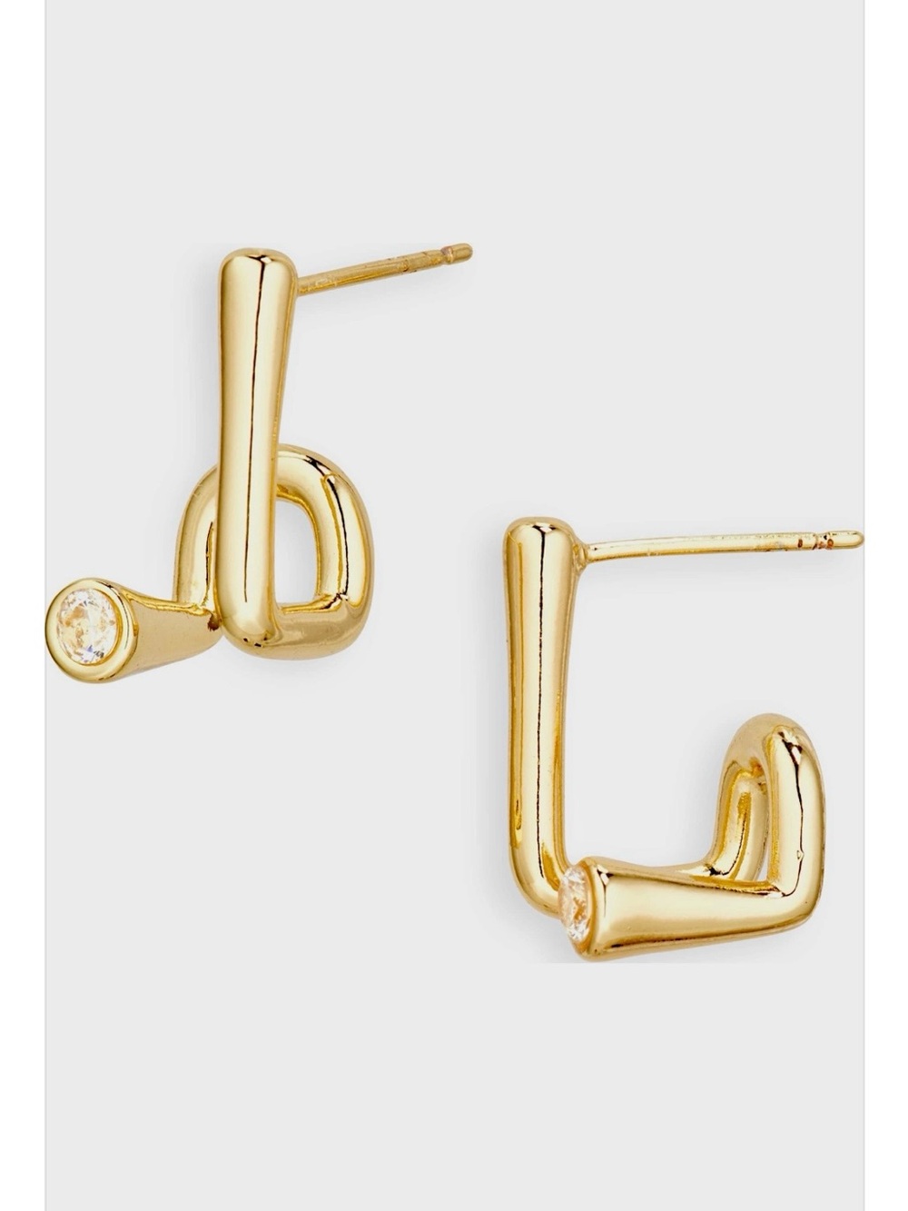 Cubic Zirconia J Hoop Earrings